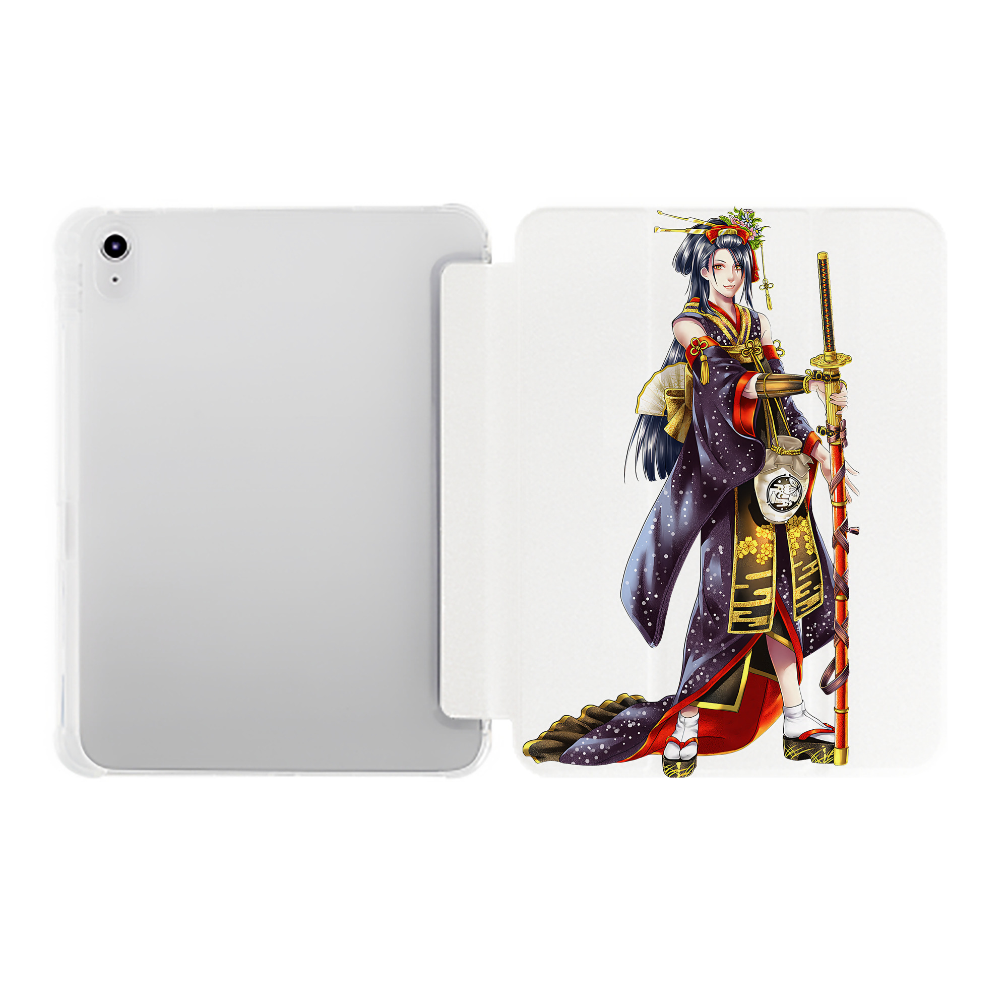 （画像用） 刀剣乱舞 Touken Ranbu IPad ケース ペン収納付き 三つ折りスタンド PUレザー×シリコン 対応機種9.5/10.5/10.9インチ
